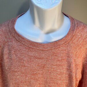 J. Crew Men's salmon pink flecked Linen Blend crewneck pullover Sweater XL EUC